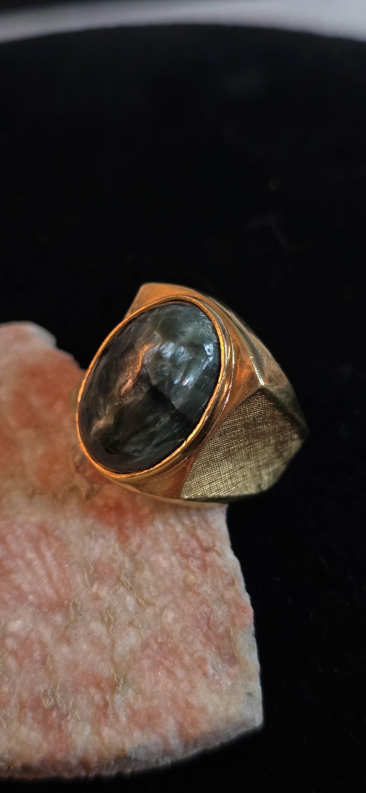 Russian seraphinite 10k Gold Filled Ring