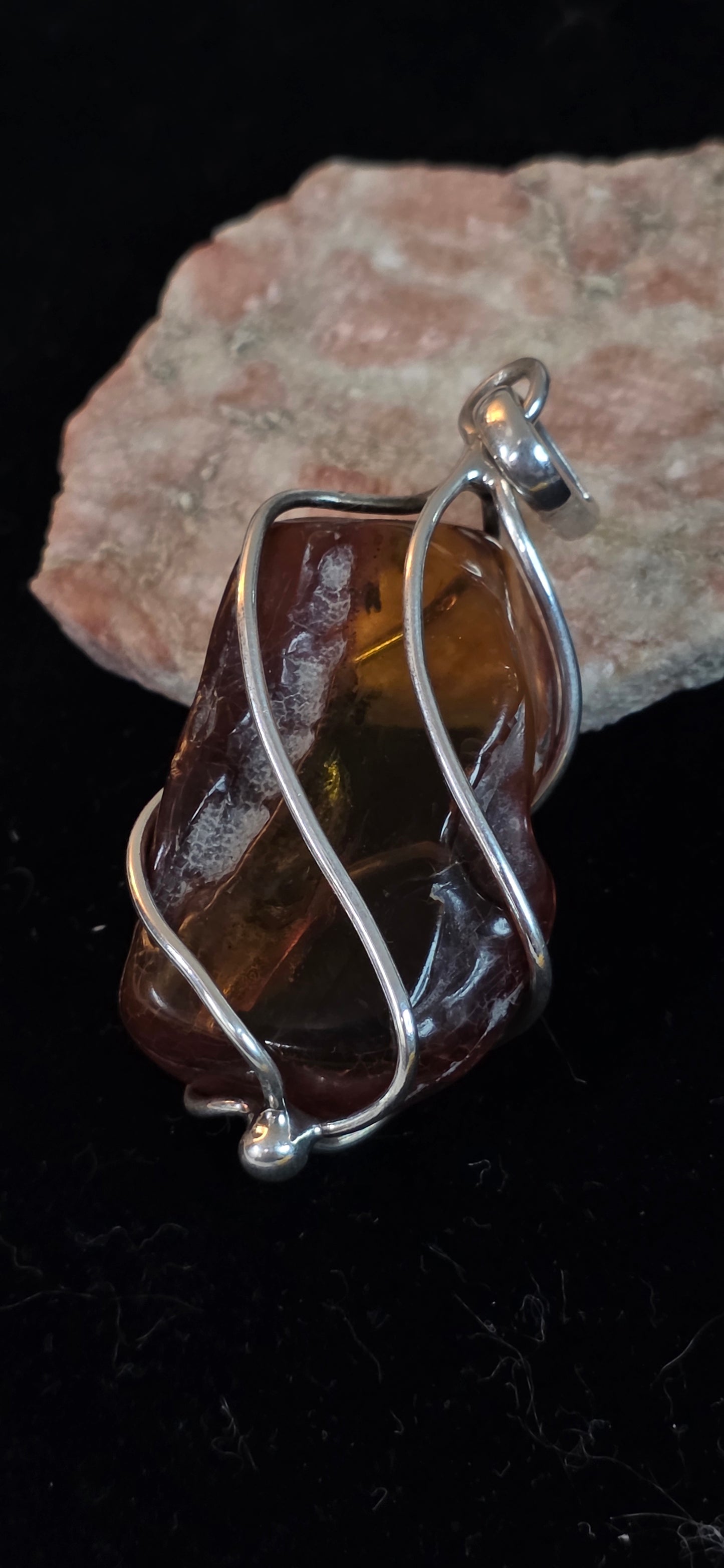 VIntage Sterling silver Amber Necklace