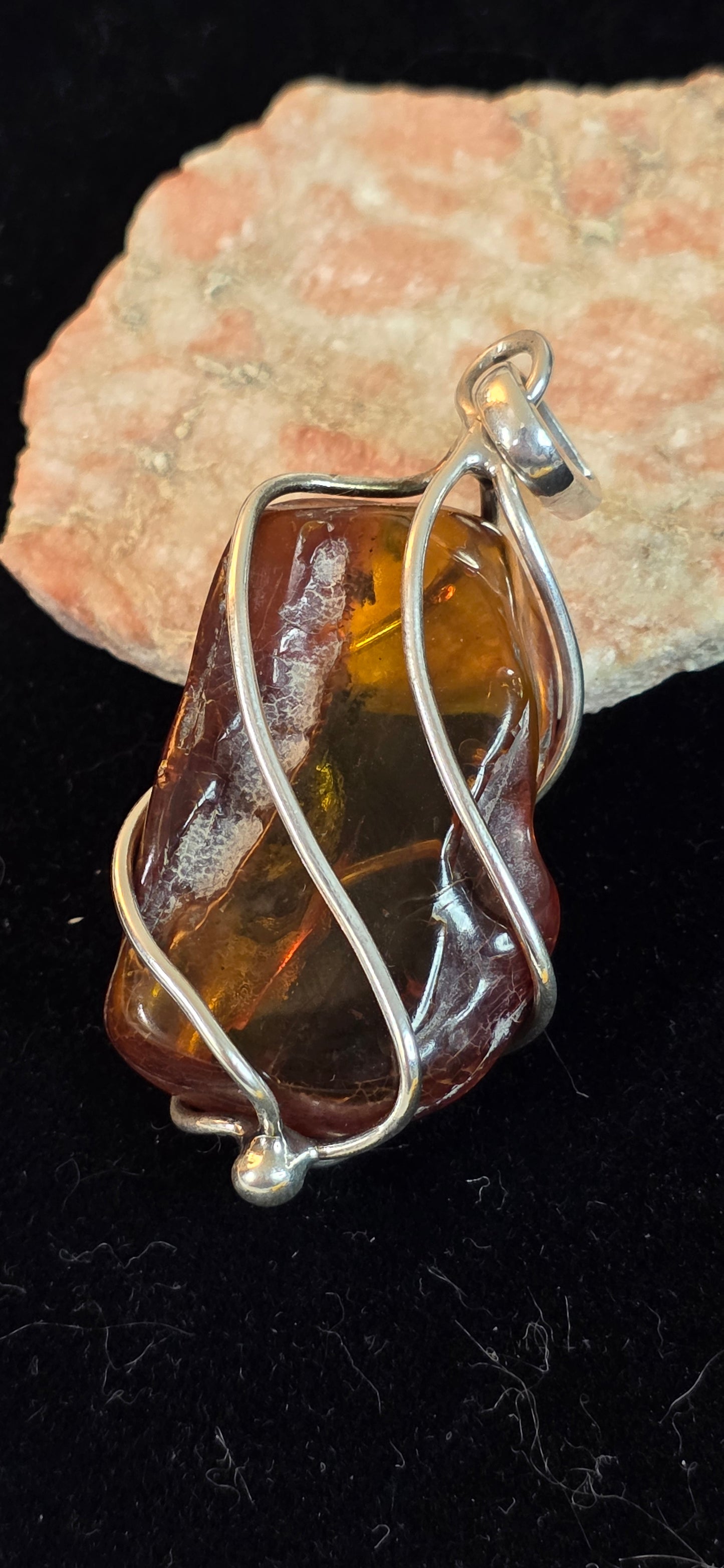 VIntage Sterling silver Amber Necklace