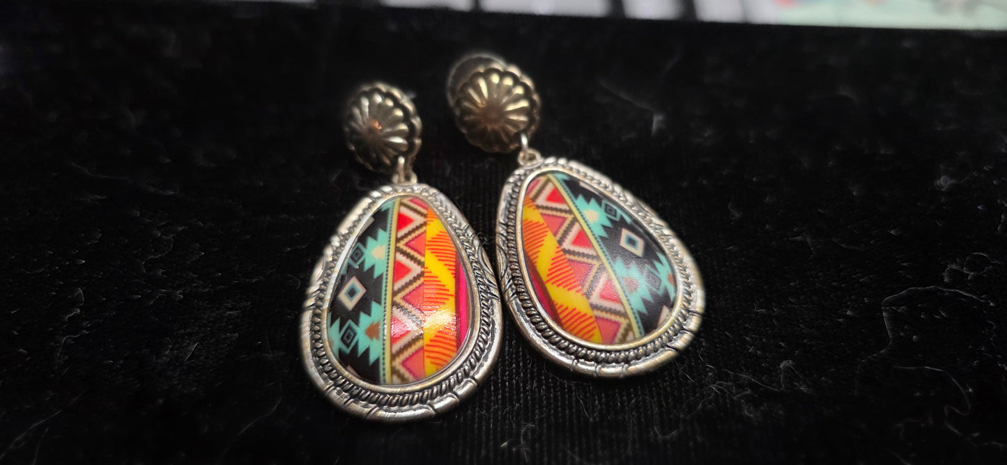 Silver Tone resin earings