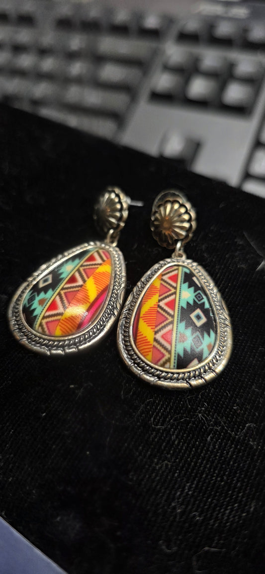 Silver Tone resin earings